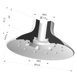 Ventouse Plate Série VPC Ø 74.9MM