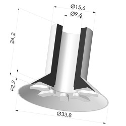 Ventouse plate série VCP Ø 33.8 mm
