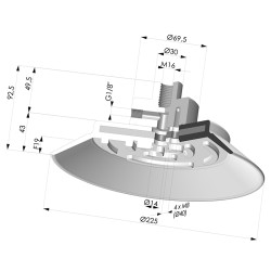 Ventouse plate série PFYK Ø 225 mm