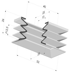 Ventouse Rectangulaire Série 4P 52x25MM