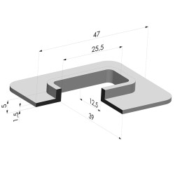 Ventouse Rectangulaire Série 4F 47x39MM