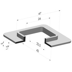 Ventouse Rectangulaire Série 4F 47x43MM