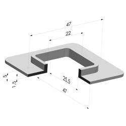 Ventouse Rectangulaire Série 4F 47x47MM