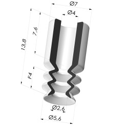 Ventosa 2.5 Fole Série 8 Ø 5,4 mm