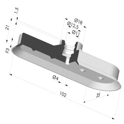 Ventouse Oblongue Série 4V 100x35MM