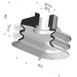 Ventouse oblongue série VCSO 45.5x28 mm