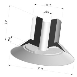 Ventouse plate série VCP Ø 34 mm